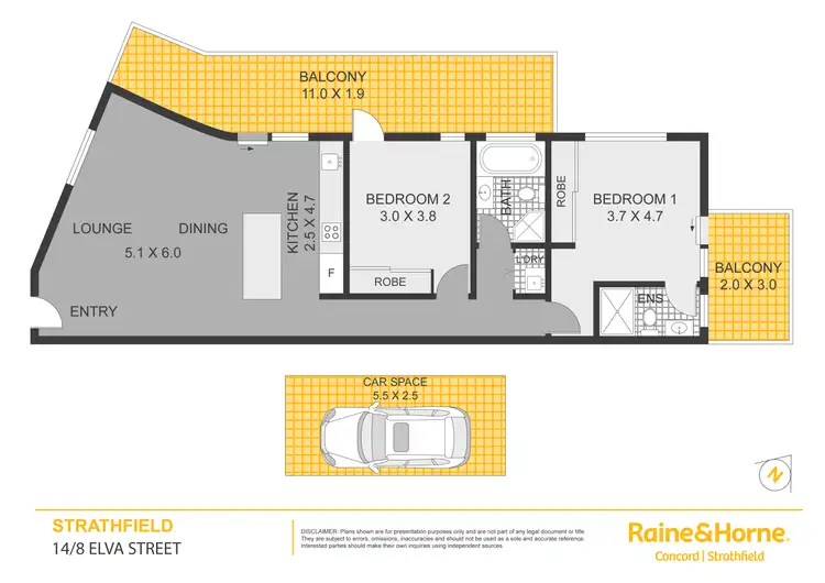 Floorplan of Homely apartment listing, 14/8-10 Elva Street, Strathfield NSW 2135