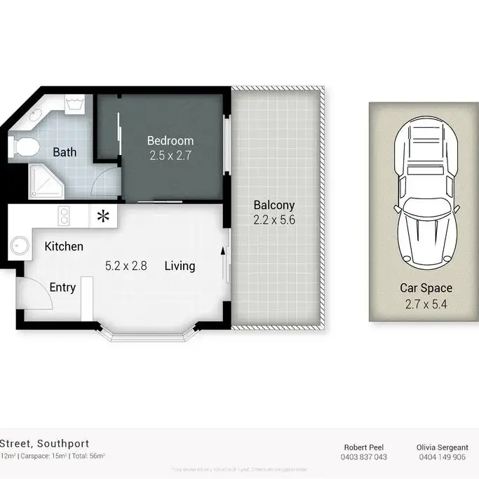 Floorplan of Homely apartment listing, 26/63 Queen Street, Southport QLD 4215