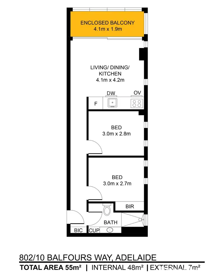 Floorplan of Homely apartment listing, 802/10 Balfours Way, Adelaide SA 5000