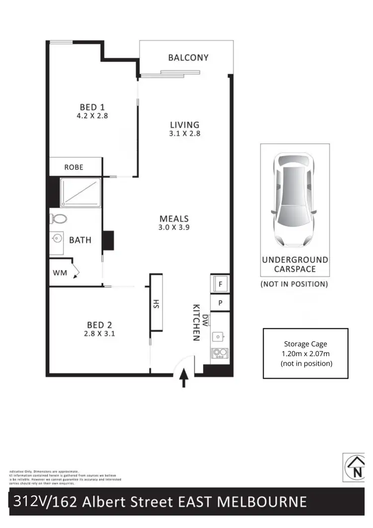 Floorplan of Homely apartment listing, 312V/162 Albert Street, East Melbourne VIC 3002