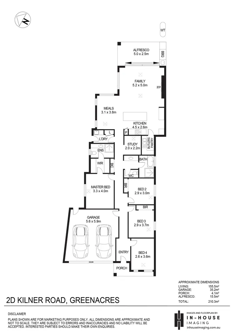 Floorplan of Homely house listing, 2D Kilner Road, Greenacres SA 5086