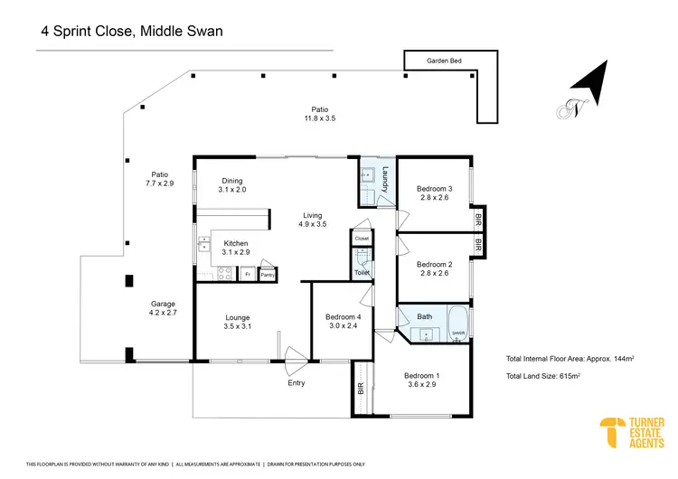 Floorplan of Homely house listing, 4 Sprint Close, Middle Swan WA 6056