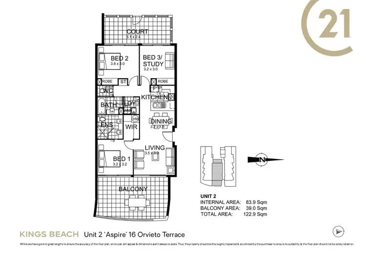 Floorplan of Homely unit listing, Unit 2/16 Orvieto Terrace, Kings Beach QLD 4551