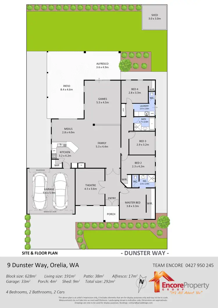 Floorplan of Homely house listing, 9 Dunster Way, Orelia WA 6167