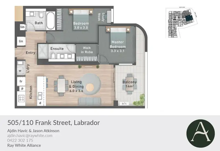 Floorplan of Homely apartment listing, 505/110 Frank Street, Labrador QLD 4215