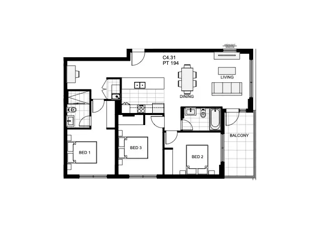 Floorplan of Homely apartment listing, 405/129A Jerralong Drive, Schofields NSW 2762