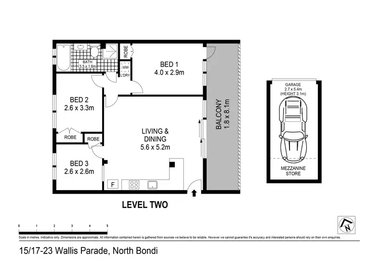Floorplan of Homely apartment listing, 15/17-23 Wallis Parade, North Bondi NSW 2026