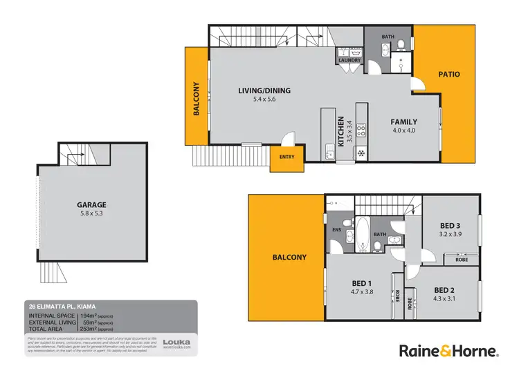 Floorplan of Homely semi-detached listing, 26 Elimatta Place, Kiama NSW 2533