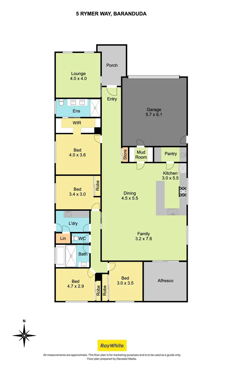 Floorplan of Homely house listing, 5 Rymer Way, Baranduda VIC 3691