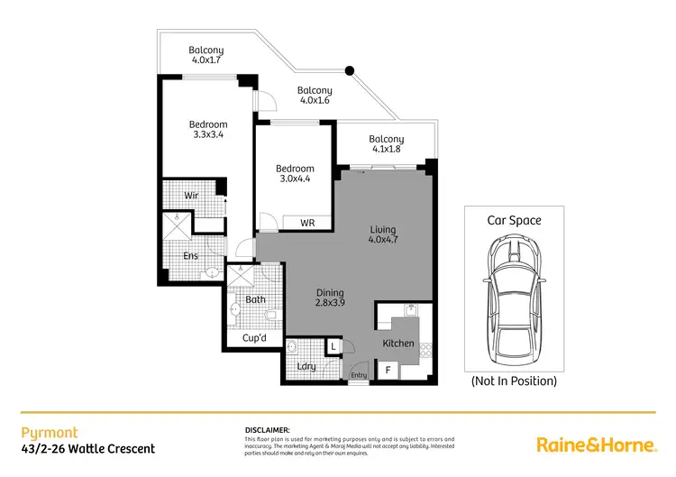 Floorplan of Homely apartment listing, 43/2-26 Wattle Crescent, Pyrmont NSW 2009