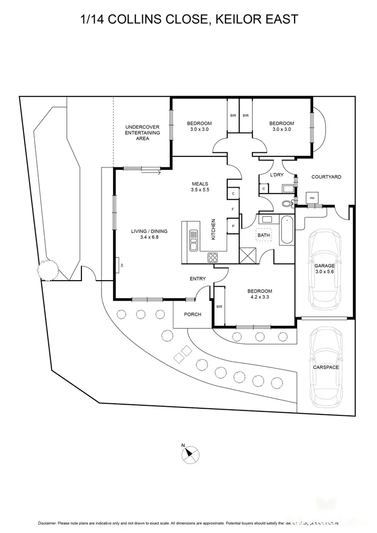 Floorplan of Homely unit listing, 1/14 Collins Close, Keilor East VIC 3033