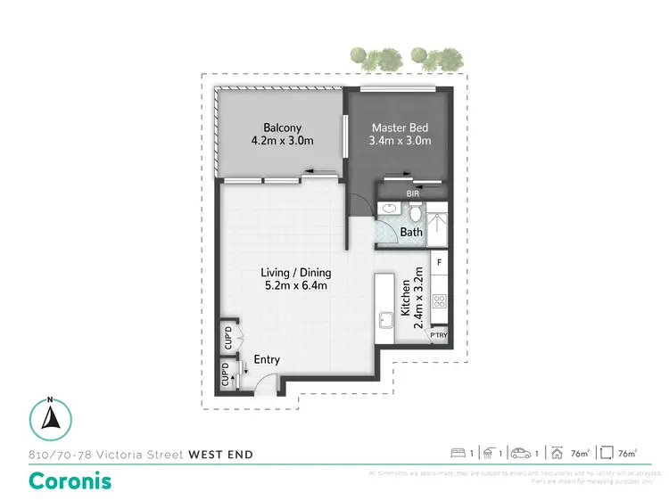 Floorplan of Homely apartment listing, 810/70-78 Victoria Street, West End QLD 4101