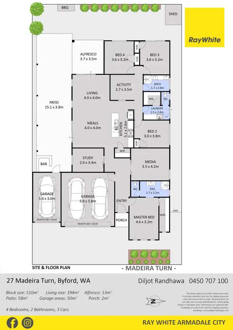 Floorplan of Homely house listing, 27 Madeira Turn, Byford WA 6122
