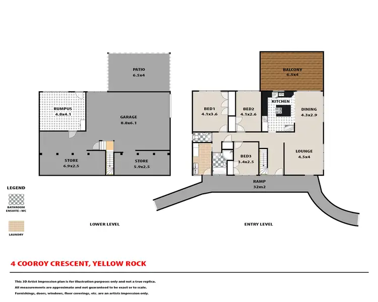 Floorplan of Homely house listing, 4 Cooroy Crescent, Yellow Rock NSW 2777