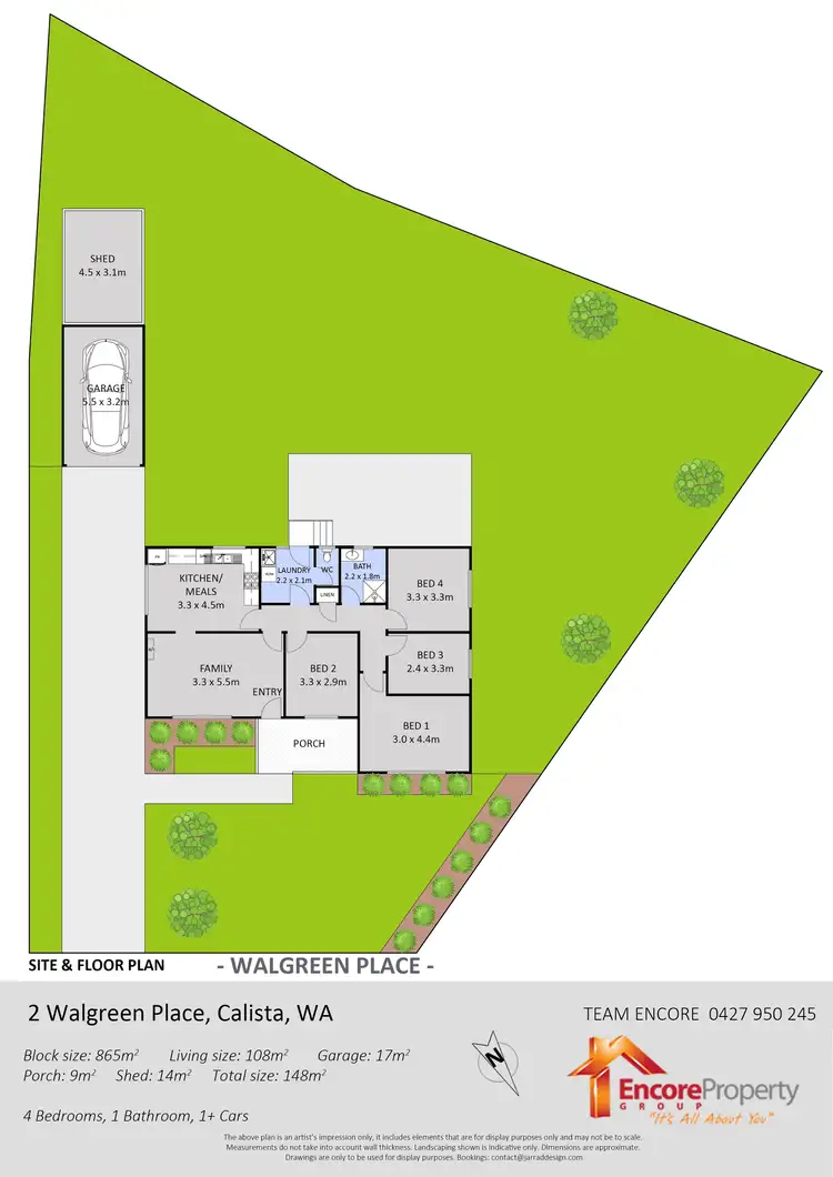 Floorplan of Homely house listing, 2 Walgreen Place, Calista WA 6167