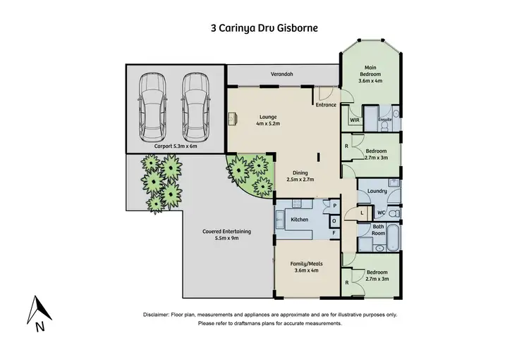 Floorplan of Homely house listing, 3 Carinya Drive, Gisborne VIC 3437