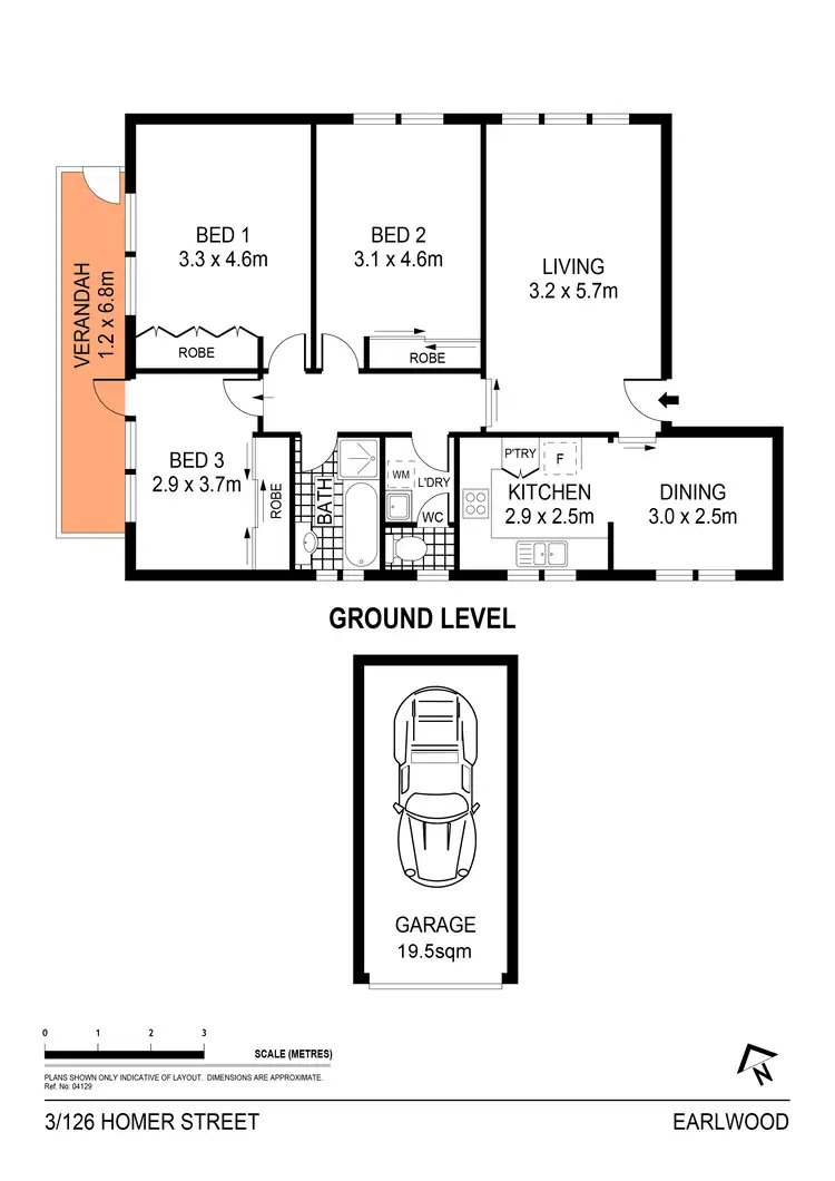 Floorplan of Homely unit listing, 3/126 Homer Street, Earlwood NSW 2206