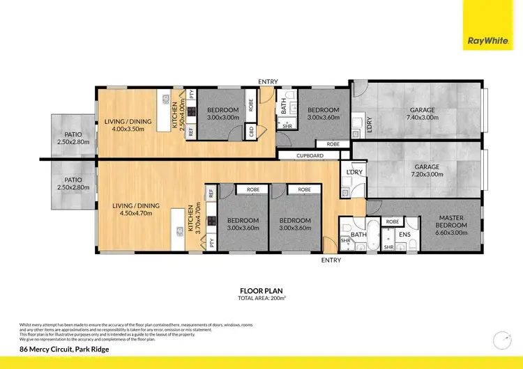 Floorplan of Homely semi-detached listing, 86 Mercy Circuit, Park Ridge QLD 4125