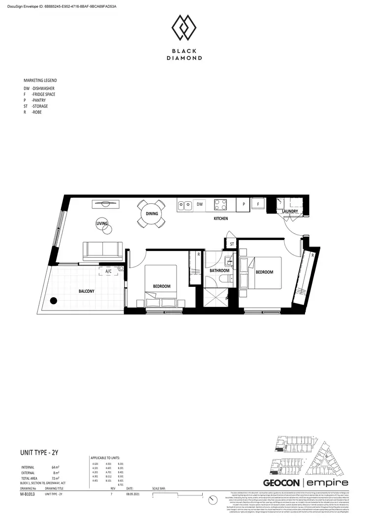 Floorplan of Homely apartment listing, 601/34 Oakden Street, Greenway ACT 2900