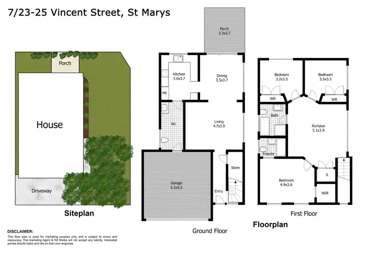 Floorplan of Homely townhouse listing, 7/23-25 Vincent Street, St Marys NSW 2760