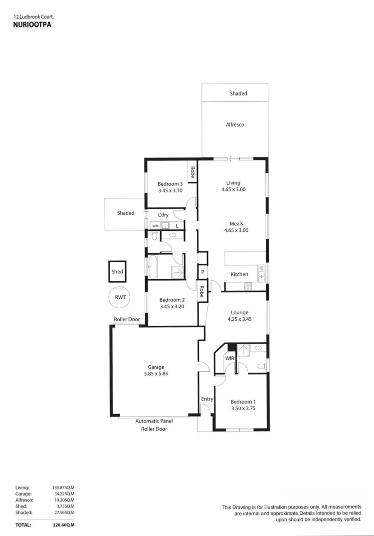Floorplan of Homely house listing, 12 Ludbrook Court, Nuriootpa SA 5355