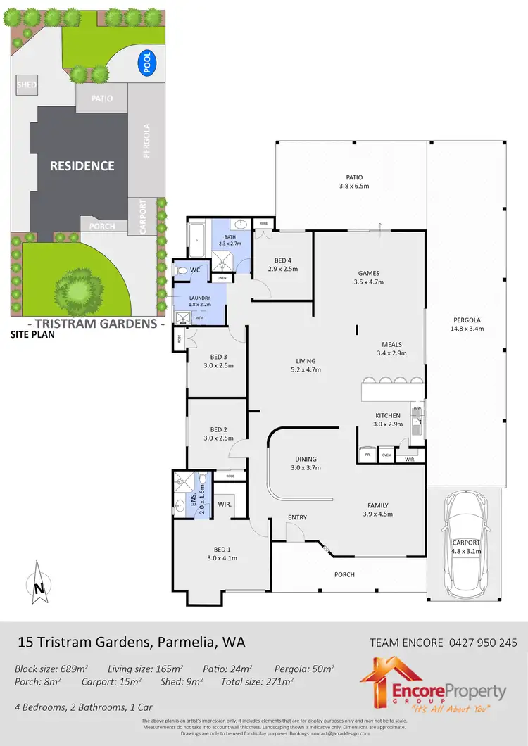 Floorplan of Homely house listing, 15 Tristram Gardens, Parmelia WA 6167