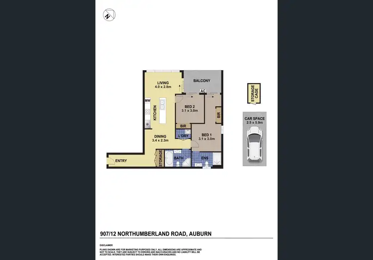 Floorplan of Homely apartment listing, 907/12-14 Northumberland Road, Auburn NSW 2144