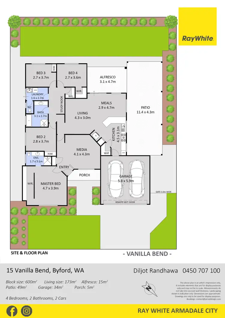Floorplan of Homely house listing, 15 Vanilla Bend, Byford WA 6122