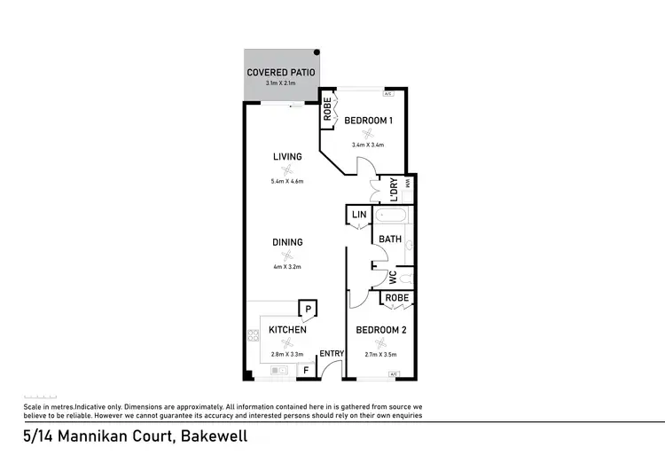 Floorplan of Homely apartment listing, 5/14 Mannikan Court, Bakewell NT 832