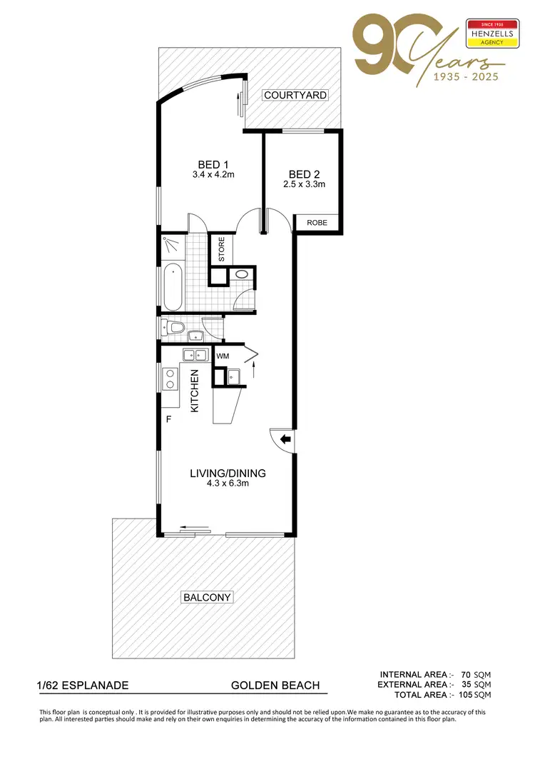 Floorplan of Homely unit listing, 1/62 Esplanade, Golden Beach QLD 4551