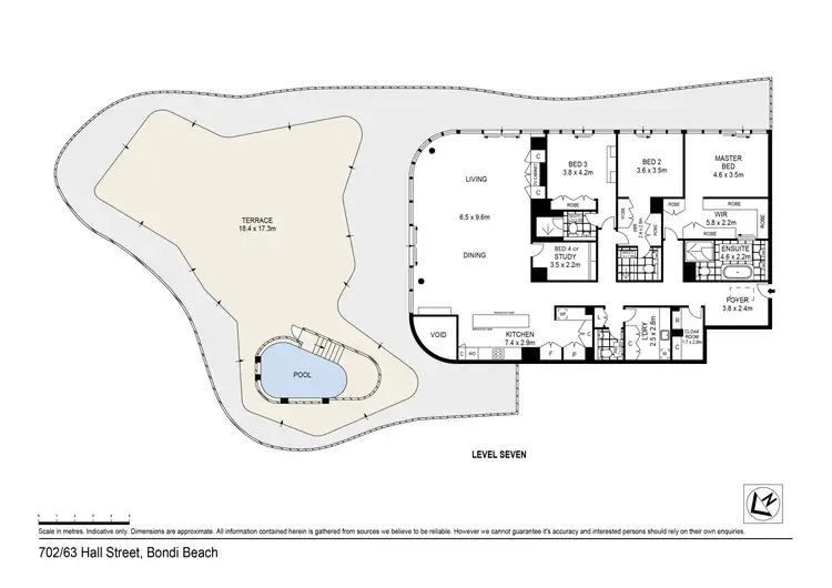 Floorplan of Homely apartment listing, 702/63 Hall Street, Bondi Beach NSW 2026