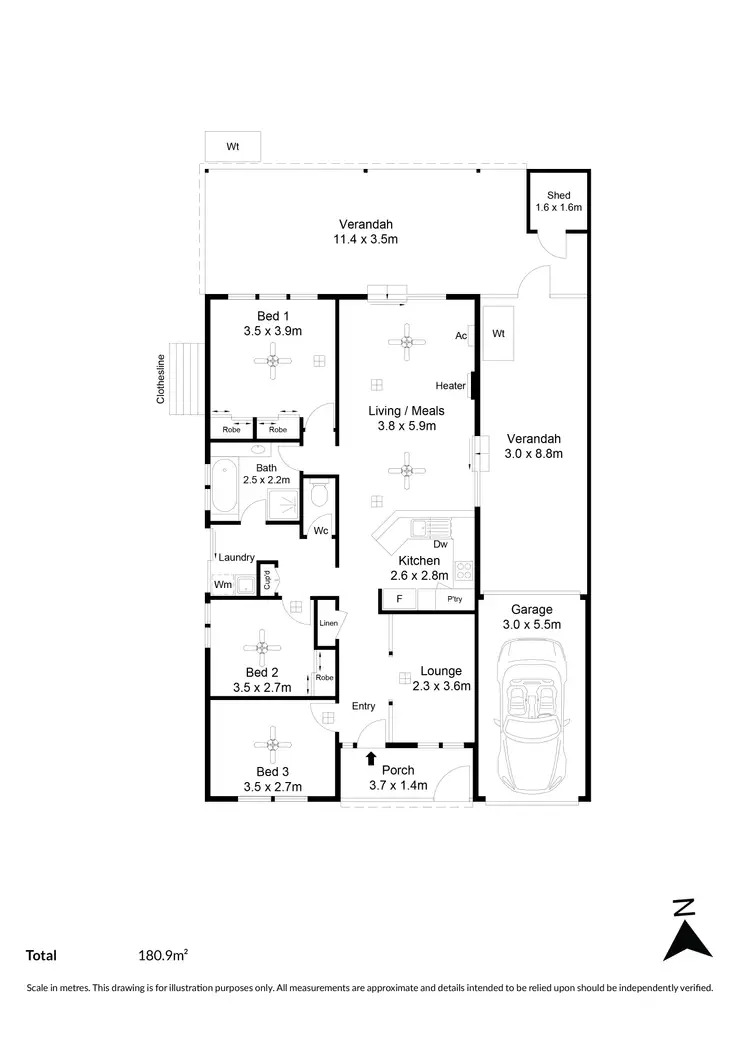 Floorplan of Homely house listing, 9 Marbury Place, Salisbury Heights SA 5109