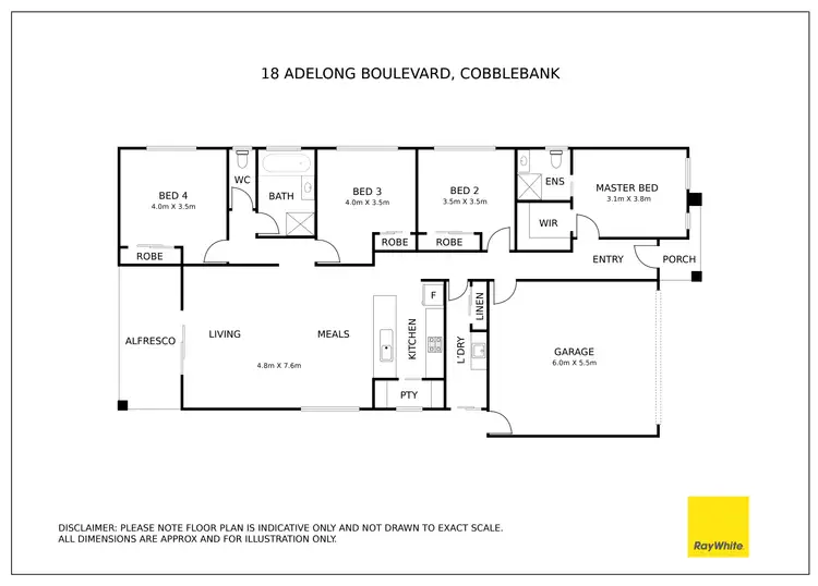 Floorplan of Homely house listing, 18 Adelong Boulevard, Cobblebank VIC 3338