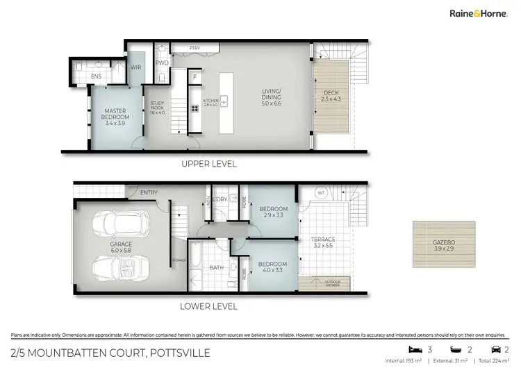 Floorplan of Homely townhouse listing, 2/5 Mountbatten Court, Pottsville NSW 2489