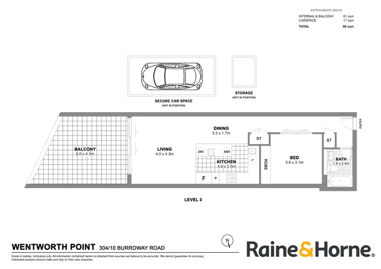 Floorplan of Homely apartment listing, 304/10 Burroway Road, Wentworth Point NSW 2127