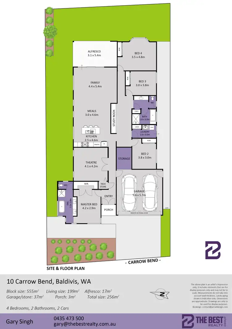 Floorplan of Homely house listing, 10 Carrow Bend, Baldivis WA 6171