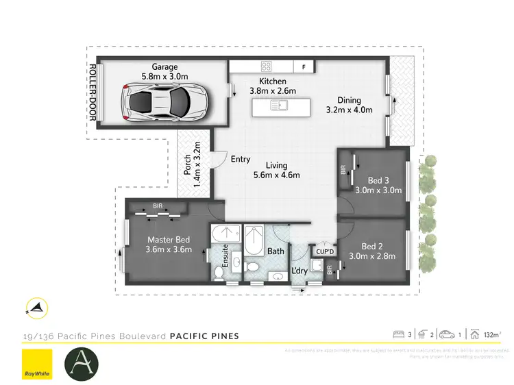 Floorplan of Homely villa listing, 19/136 Pacific Pines Boulevard, Pacific Pines QLD 4211