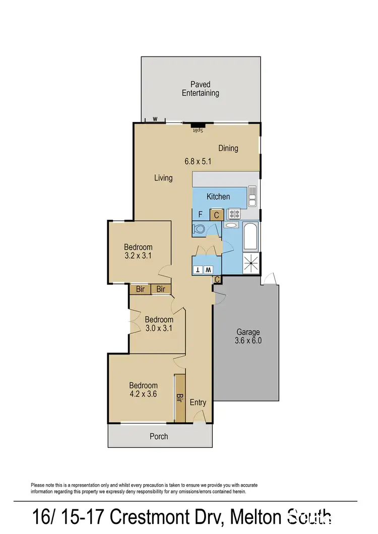 Floorplan of Homely unit listing, 16/17 Crestmont Drive, Melton South VIC 3338