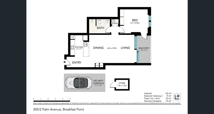 Floorplan of Homely apartment listing, 305/2 Palm Avenue, Breakfast Point NSW 2137