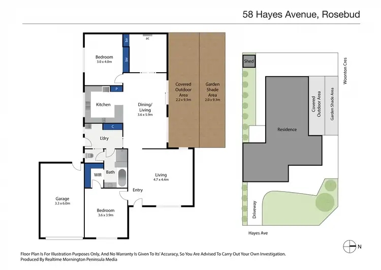 Floorplan of Homely house listing, 58 Hayes Avenue, Rosebud VIC 3939