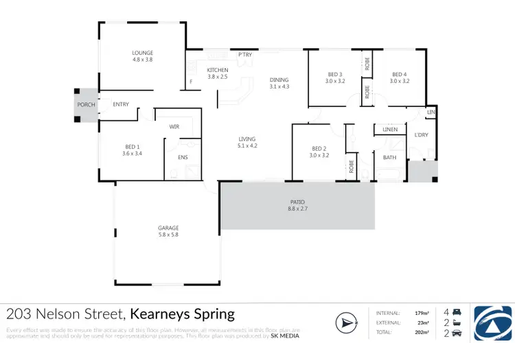 Floorplan of Homely house listing, 203 Nelson Street, Kearneys Spring QLD 4350