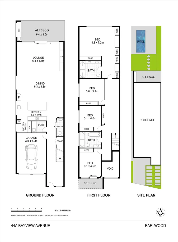 Floorplan of Homely semi-detached listing, 44 Bayview Avenue, Earlwood NSW 2206