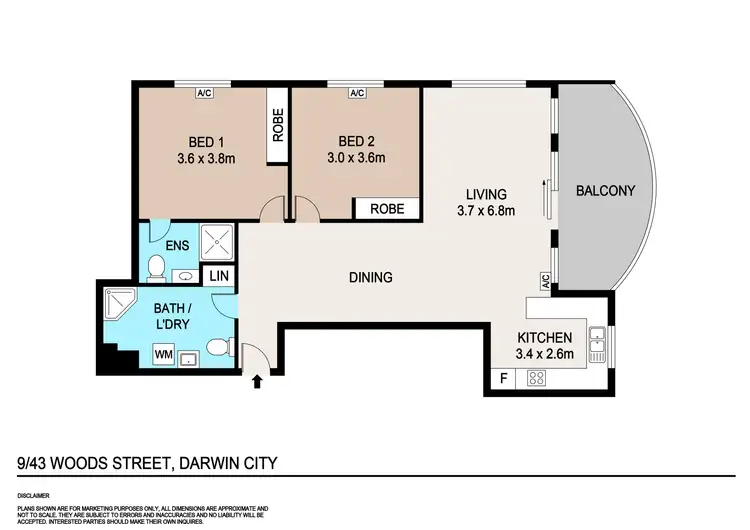 Floorplan of Homely apartment listing, 9/43-45 Woods Street, Darwin City NT 800