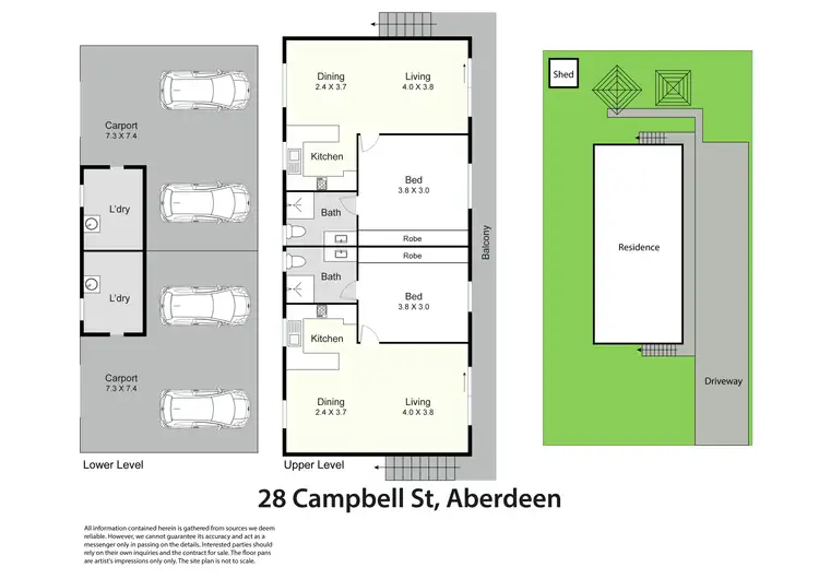 Floorplan of Homely block of units listing, 1 & 2/28 Campbell Street, Aberdeen NSW 2336