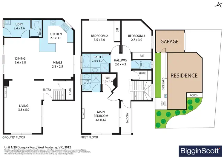 Floorplan of Homely townhouse listing, 1/29 Dongola Road, West Footscray VIC 3012