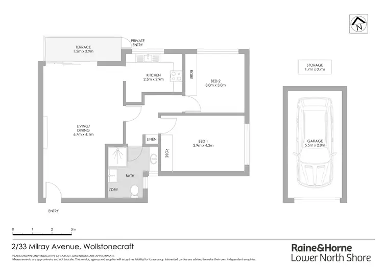 Floorplan of Homely apartment listing, 2/33 Milray Avenue, Wollstonecraft NSW 2065