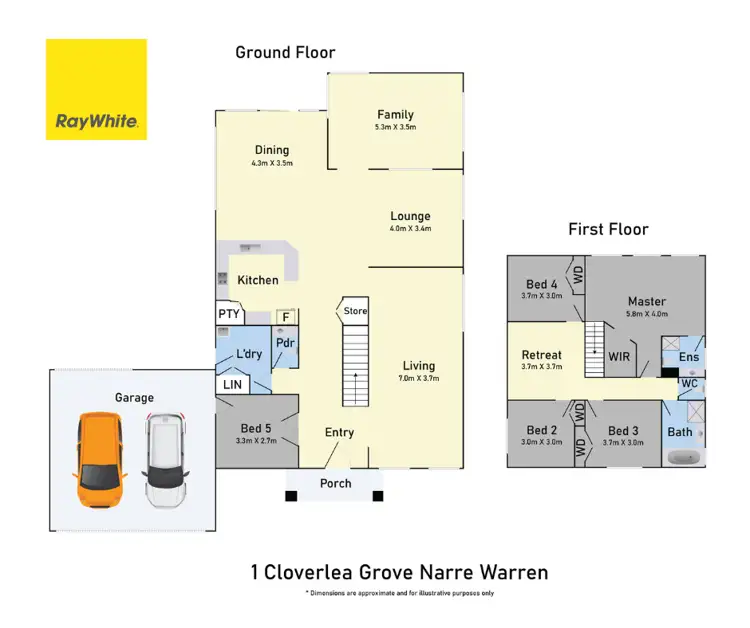Floorplan of Homely house listing, 1 Cloverlea Grove, Narre Warren South VIC 3805