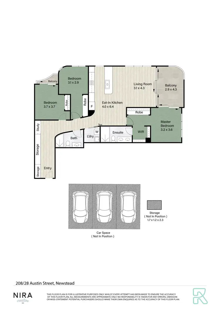 Floorplan of Homely apartment listing, 208/28 Austin Street, Newstead QLD 4006