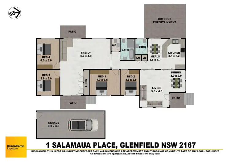 Floorplan of Homely house listing, 1 Salamaua Place, Glenfield NSW 2167