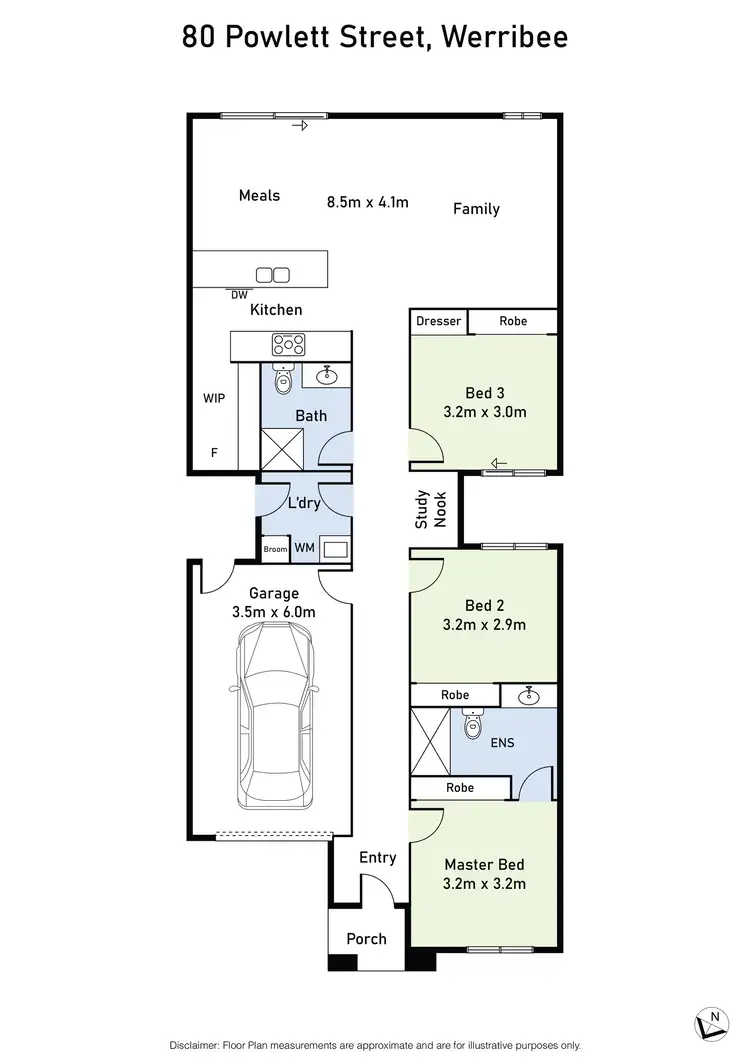 Floorplan of Homely house listing, 80 Powlett Street, Werribee VIC 3030
